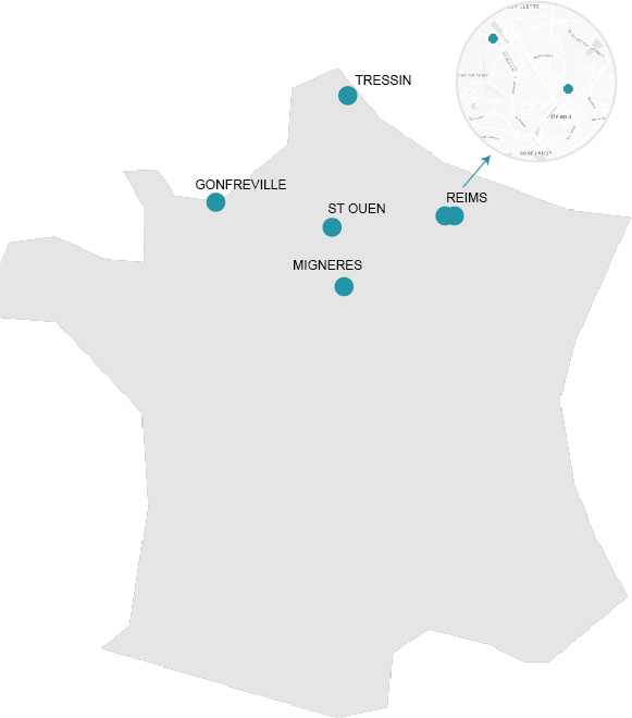 carte implantations du Groupe Brabant en France