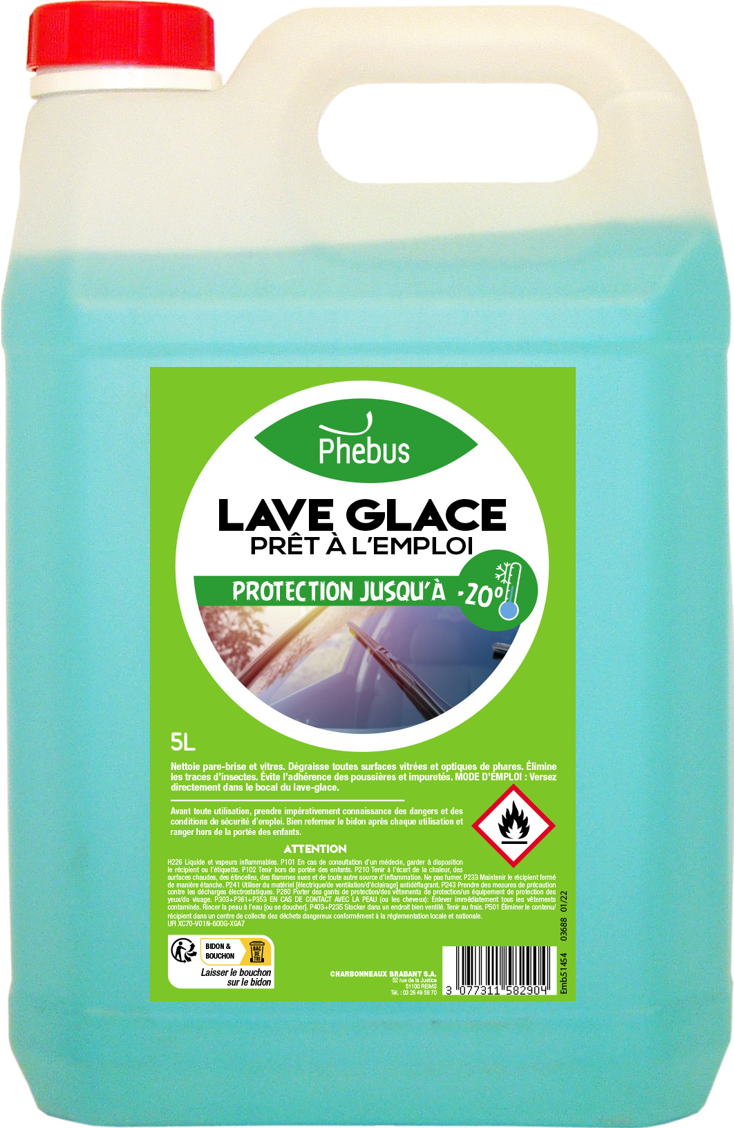 Lave glace 5l été sans méthanol - Provence Outillage