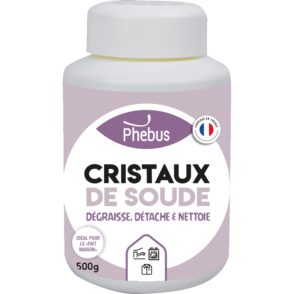 Cristaux de soude : Dégraissant, nettoyant et détachant