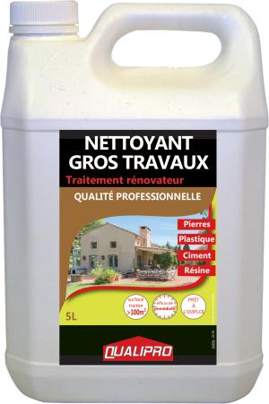 Nettoyant gros travaux : Pierres, plastiques, ciment, résine