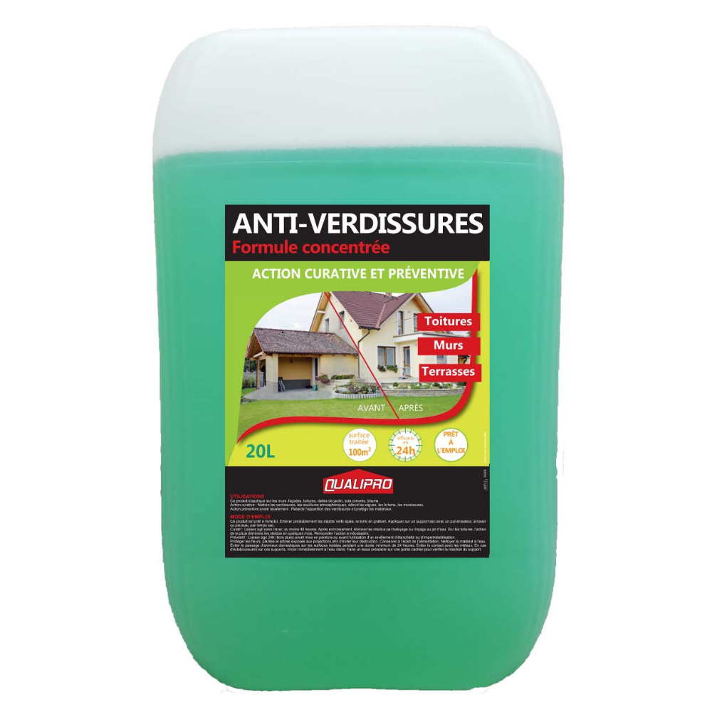 Toitures, murs, terrasses, dalles de jardin : Anti-verdissures Qualipro