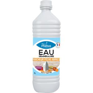 Eau déminéralisée parfumée pêche abricot : Evite la formation du tartre