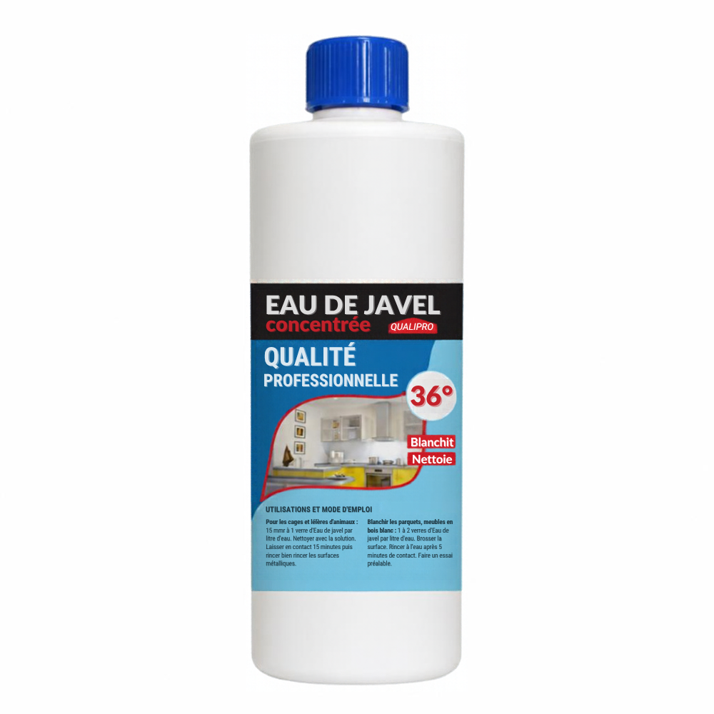 Murs, terrasses, allées de jardin : Eau de javel concentrée 36° Qualipro