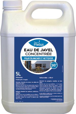 Murs, terrasses, allées de jardin : Eau de javel concentrée 36° Phébus