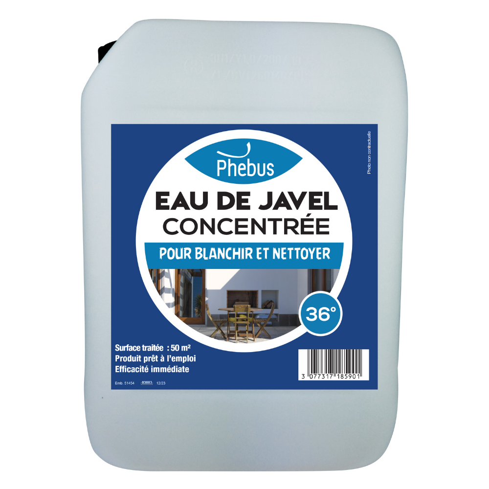 Eau de javel concentrée 36° : Murs, terrasses, allées de jardin